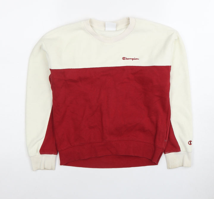 Champion Boys Red Ivory Colourblock Sweatshirt M