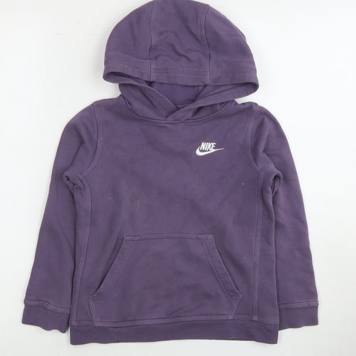 Nike Girls Purple Hoodie XS Pullover with Logo