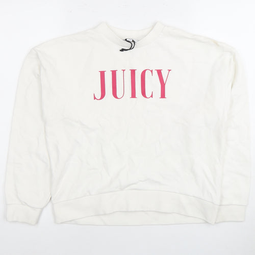 Juicy Couture Girls White Pullover Sweatshirt, 11 Years