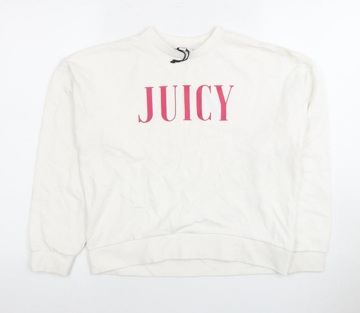 Juicy Couture Girls White Pullover Sweatshirt, 11 Years