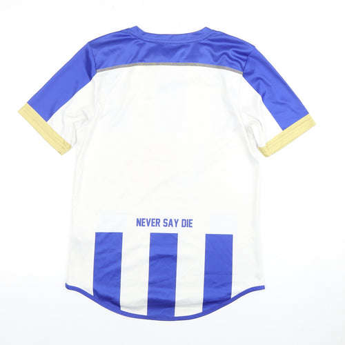 BLK Boys Blue and White Striped Football Jersey, Size 14
