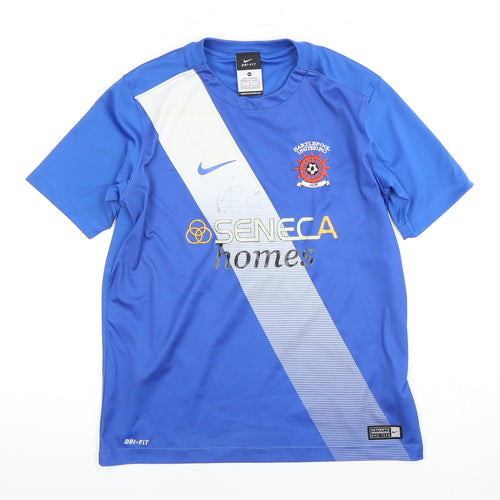 Nike Boys Blue Football Jersey M Moisture Wicking Short Sleeve