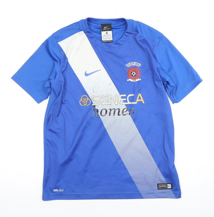 Nike Boys Blue Football Jersey M Moisture Wicking Short Sleeve