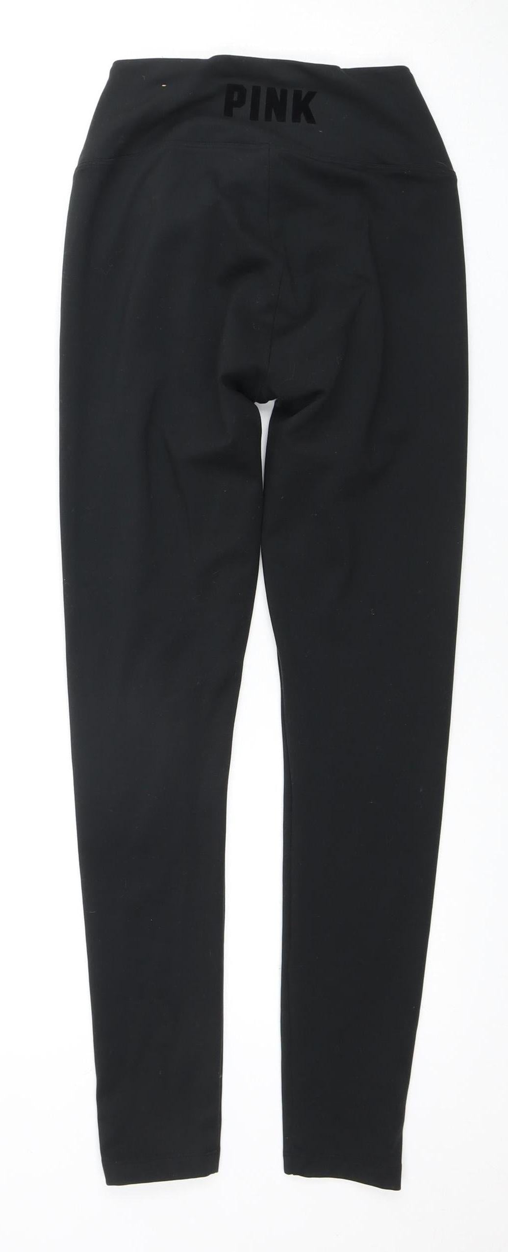 Pink Women's Black Gym Leggings S, Active Elastic
