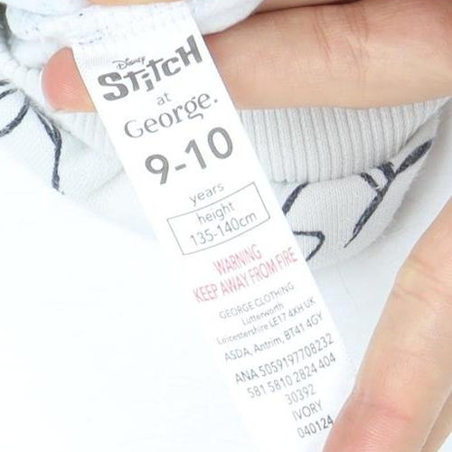 George Boys White Stitch Hoodie 9-10 Years Pullover