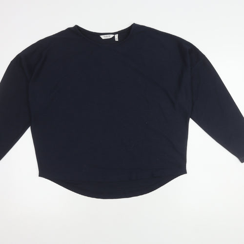 b.young Women's Blue Long Sleeve Crew Neck Top