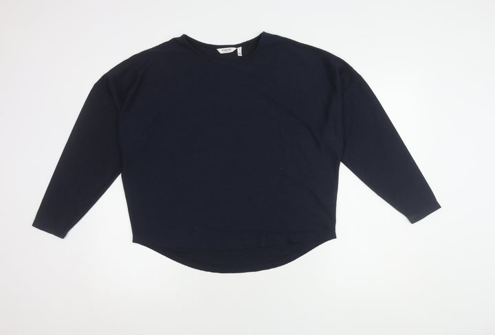 b.young Women's Blue Long Sleeve Crew Neck Top