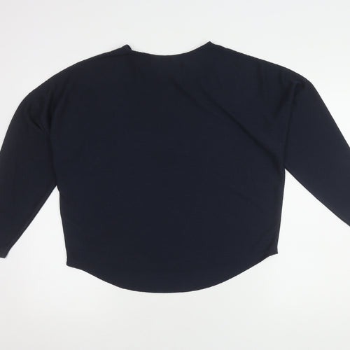 b.young Women's Blue Long Sleeve Crew Neck Top