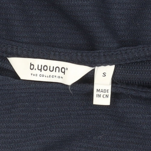 b.young Women's Blue Long Sleeve Crew Neck Top
