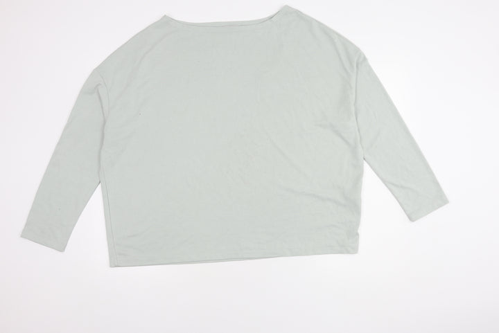 AllSaints Women's Grey 3/4 Sleeve Boat Neck Top