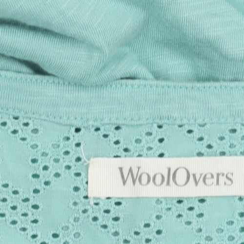 WoolOvers Women's Blue V-Neck Blouse M Long Sleeve