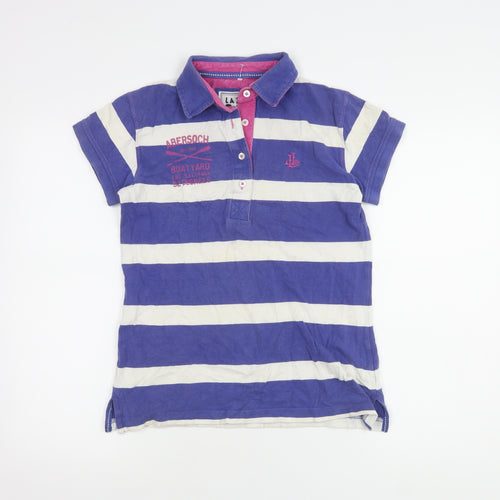 Lazy Jacks Women's Multicoloured Striped Polo Shirt XS