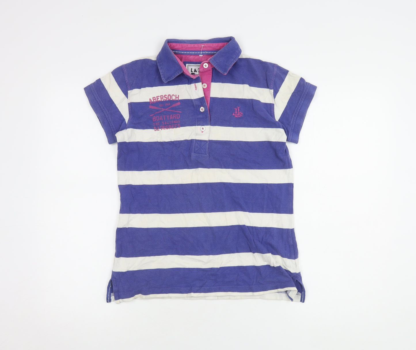 Lazy Jacks Women's Multicoloured Striped Polo Shirt XS