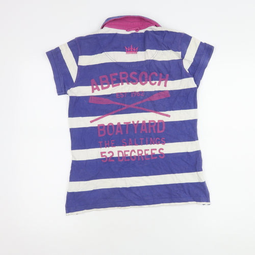 Lazy Jacks Women's Multicoloured Striped Polo Shirt XS
