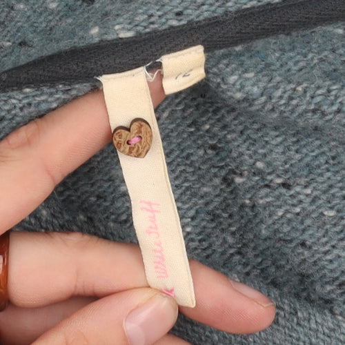 White Stuff Women's Blue Knit Cardigan Jumper Size 12