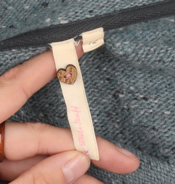 White Stuff Women's Blue Knit Cardigan Jumper Size 12