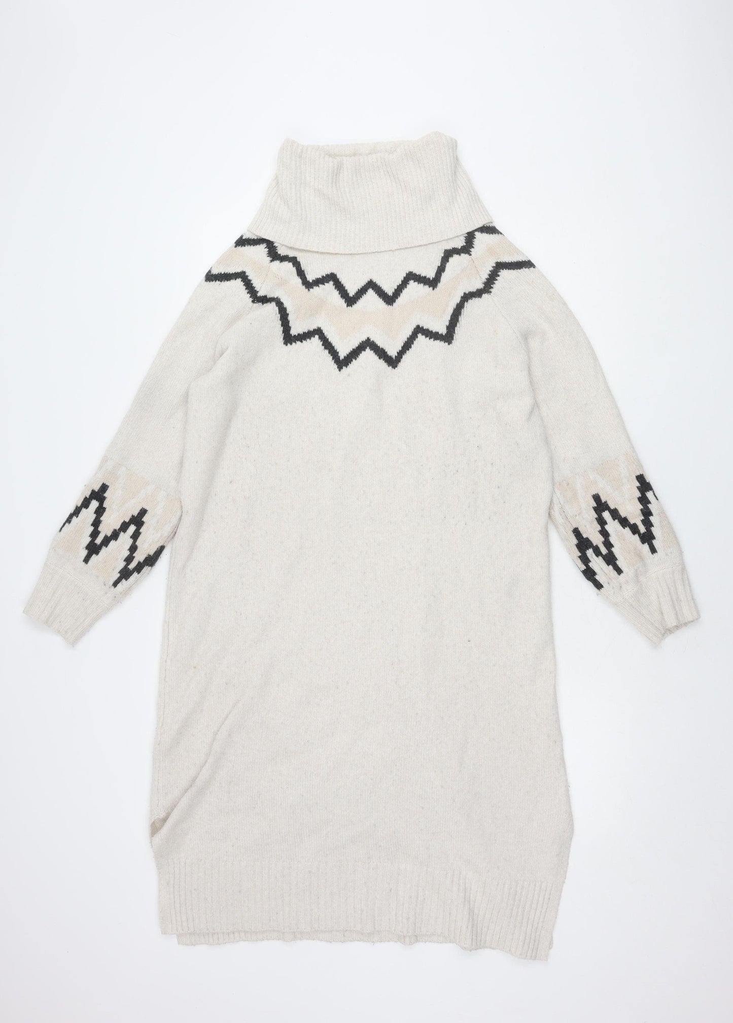 Mint Velvet Women's Ivory Geometric Knit Jumper S