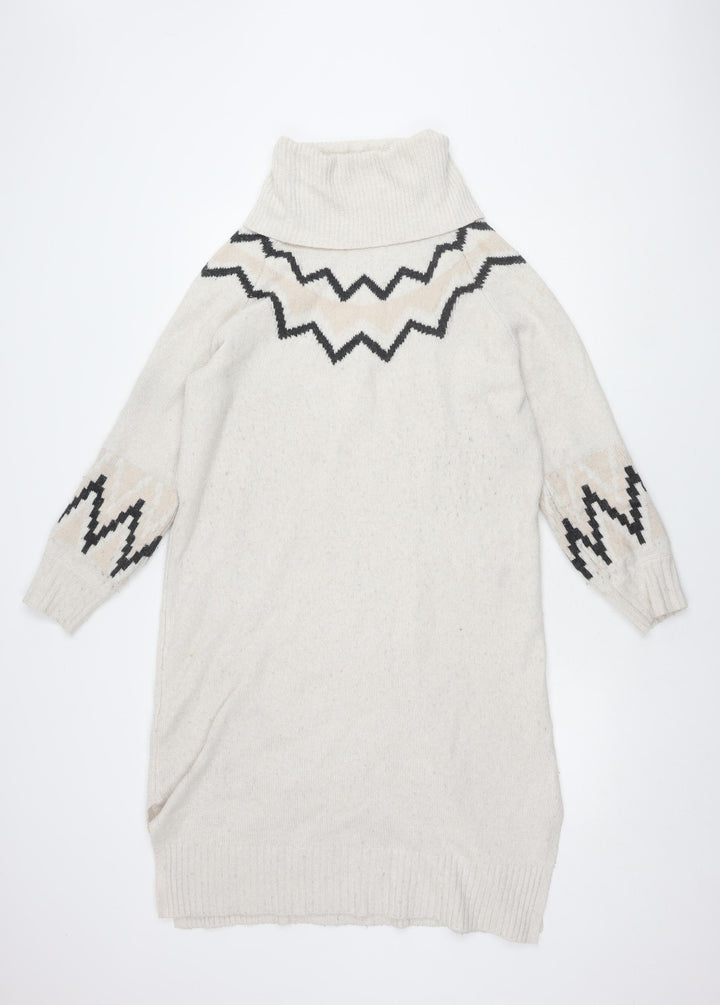 Mint Velvet Women's Ivory Geometric Knit Jumper S