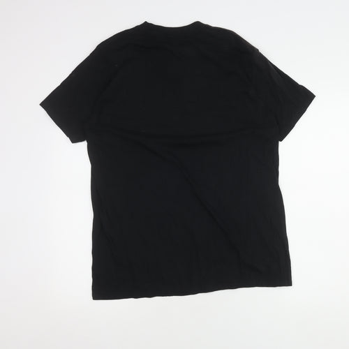 NASA Men's Black T-Shirt L Cotton Crew Neck Graphic