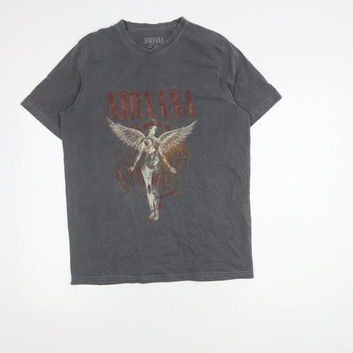 Next Men’s Grey Nirvana T-Shirt, Size S, Band Graphic