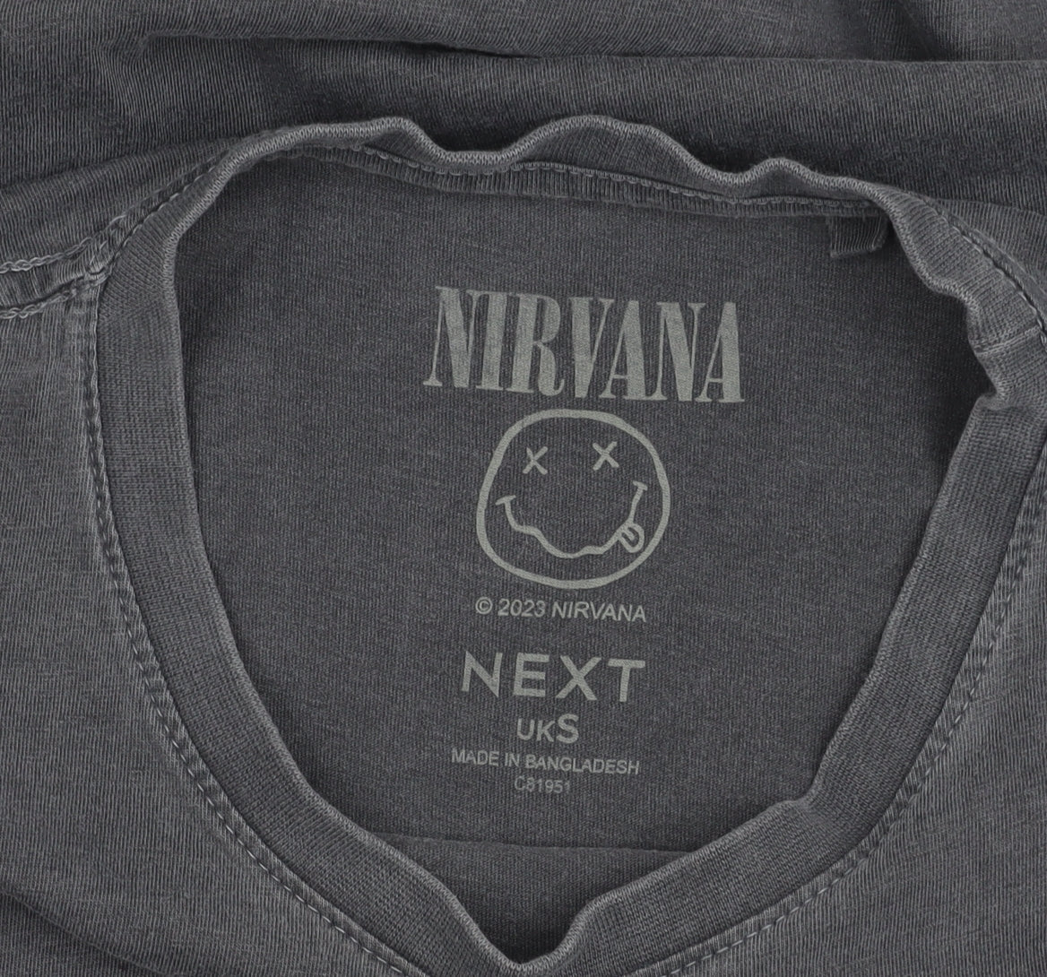Next Men’s Grey Nirvana T-Shirt, Size S, Band Graphic