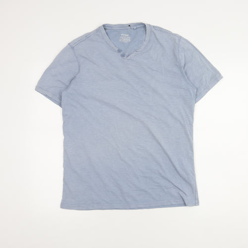 FatFace Men's Blue Cotton V-Neck T-Shirt, Size M