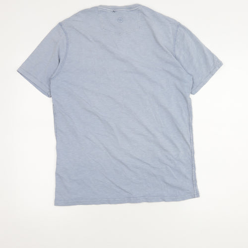 FatFace Men's Blue Cotton V-Neck T-Shirt, Size M