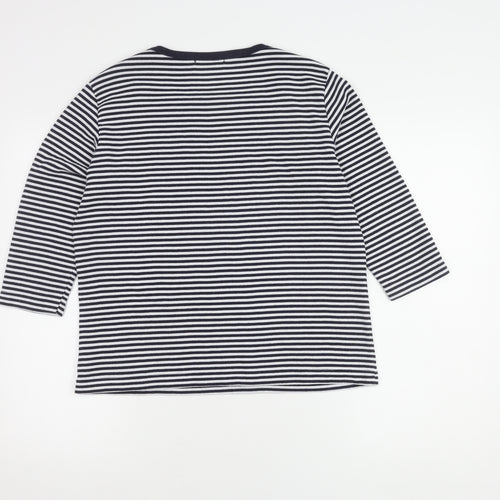 Viz-A-Viz Women's Navy Striped T-Shirt, Size 16