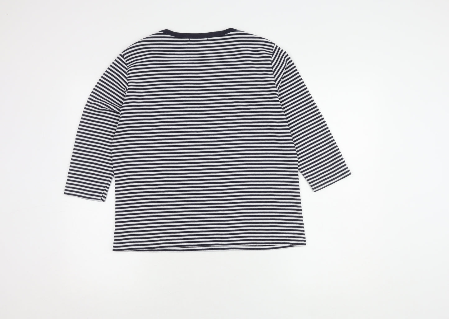 Viz-A-Viz Women's Navy Striped T-Shirt, Size 16