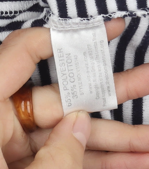 Viz-A-Viz Women's Navy Striped T-Shirt, Size 16