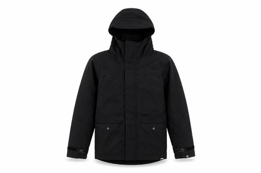 Front view of No Fear boys’ black winter parka jacket 7-8 years