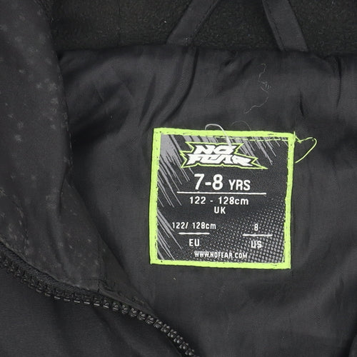 No Fear Boys Black Winter Parka Jacket 7-8 Years