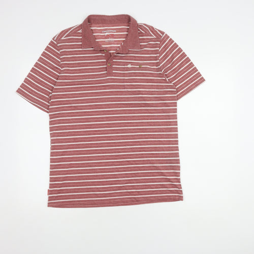 Craghoppers Men's Red Striped Polo Shirt M