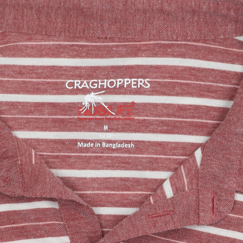 Craghoppers Men's Red Striped Polo Shirt M