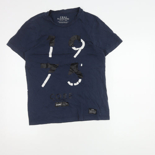 Jack & Jones Men's Blue Graphic Print T-Shirt M