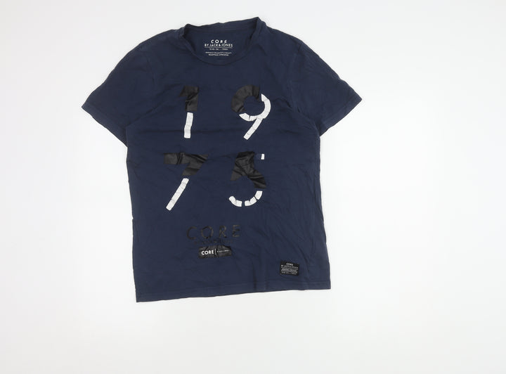 Jack & Jones Men's Blue Graphic Print T-Shirt M