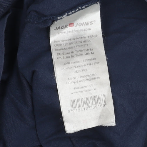 Jack & Jones Men's Blue Graphic Print T-Shirt M