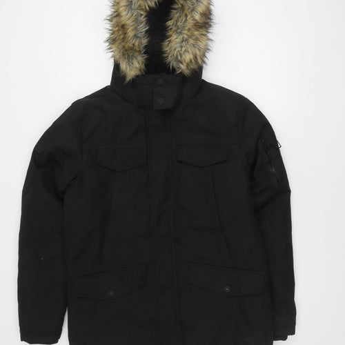Threadbare Men's Black Parka Jacket S - Winter Essential