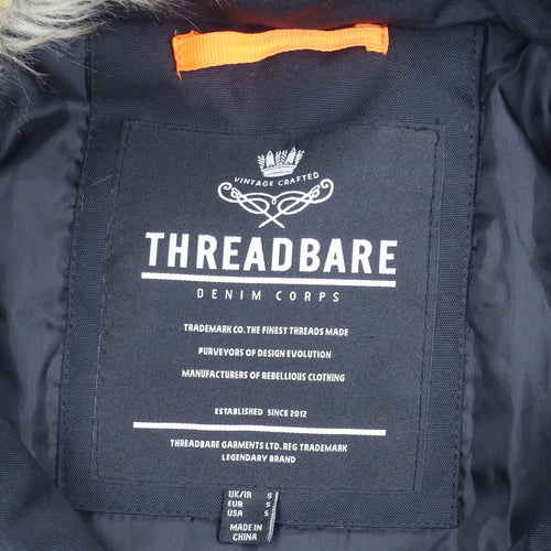 Threadbare Men's Black Parka Jacket S - Winter Essential