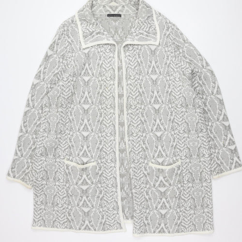 David Emanuel Women's Grey XL Open Front Cardigan Jumper