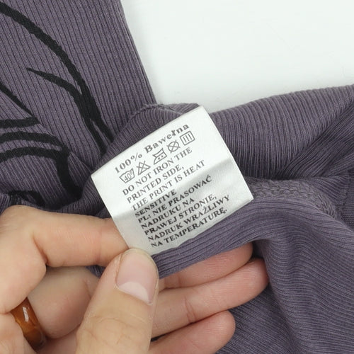 BIG STAR Purple Anime Tank Top - Size L, Casual Cotton