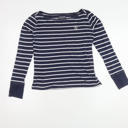 Ralph Lauren Women's Blue Striped T-Shirt Size M