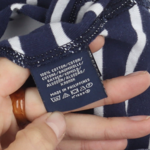 Ralph Lauren Women's Blue Striped T-Shirt Size M