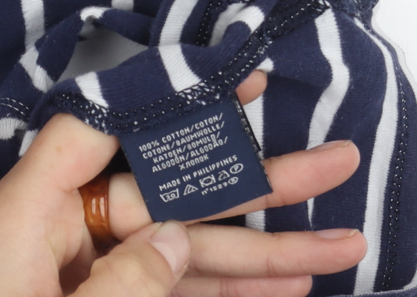 Ralph Lauren Women's Blue Striped T-Shirt Size M