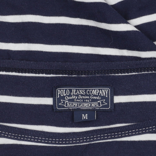 Ralph Lauren Women's Blue Striped T-Shirt Size M
