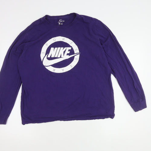 Nike Unisex Purple Long Sleeve T-Shirt, Size L