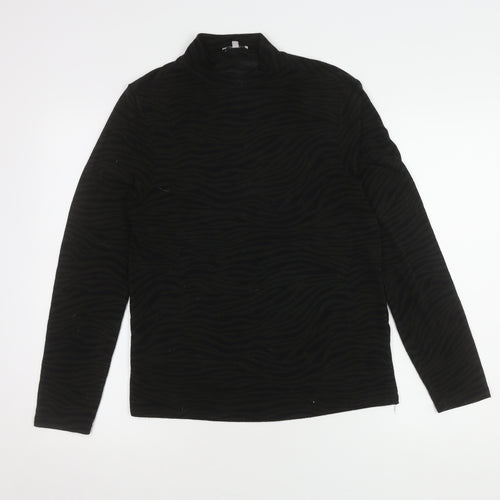 Sonder Studio Women's Black Animal Print Top Size 14