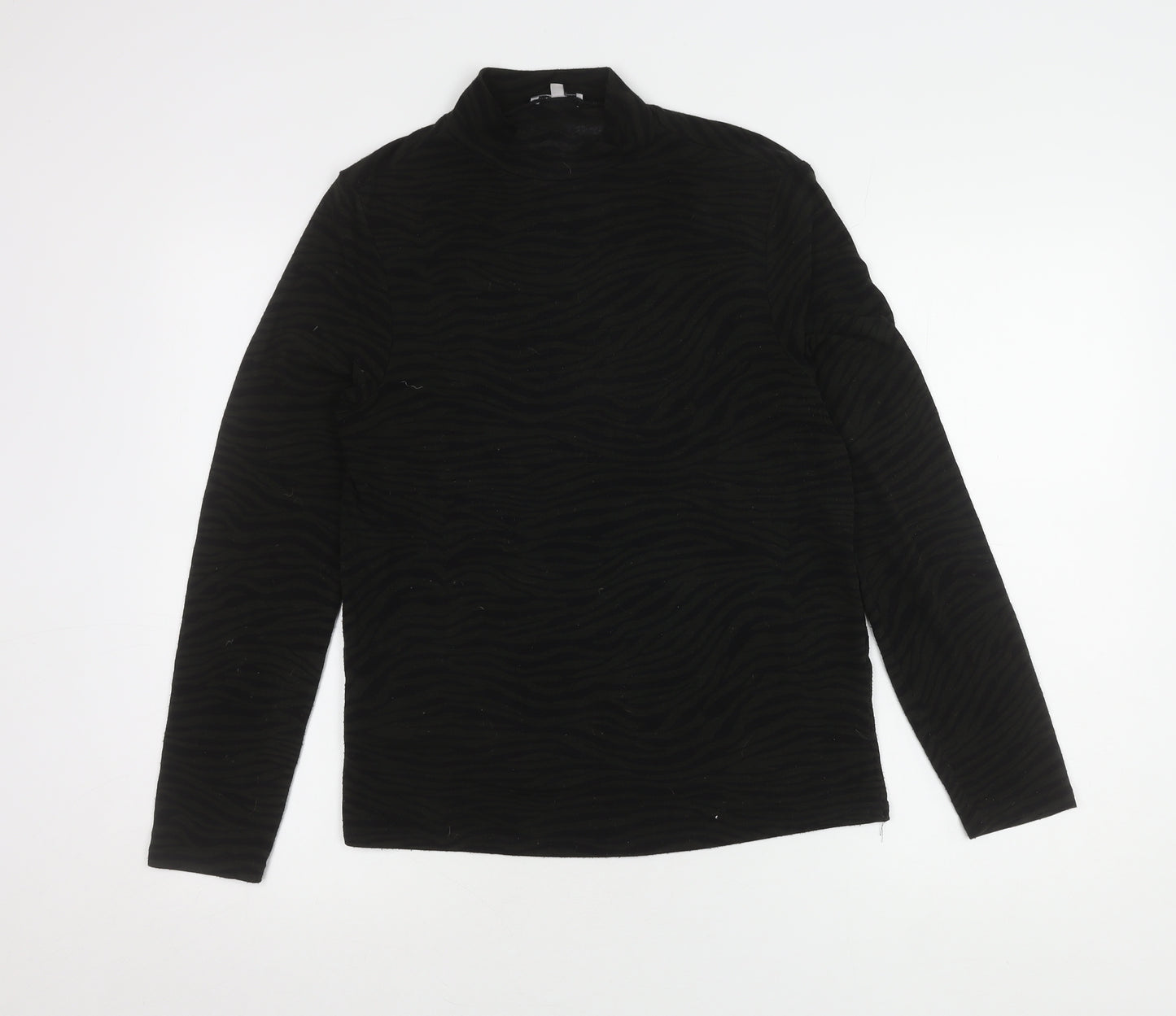 Sonder Studio Women's Black Animal Print Top Size 14