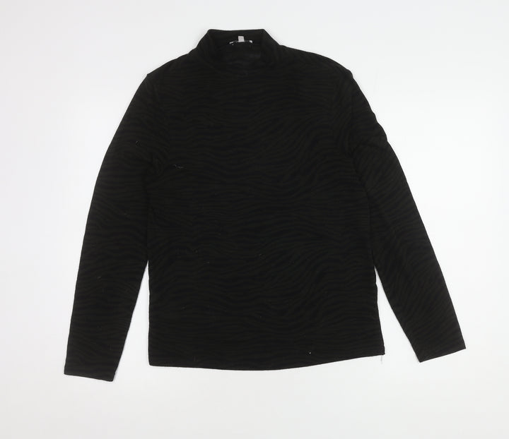 Sonder Studio Women's Black Animal Print Top Size 14