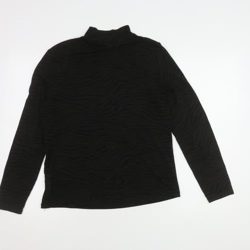 Sonder Studio Women's Black Animal Print Top Size 14